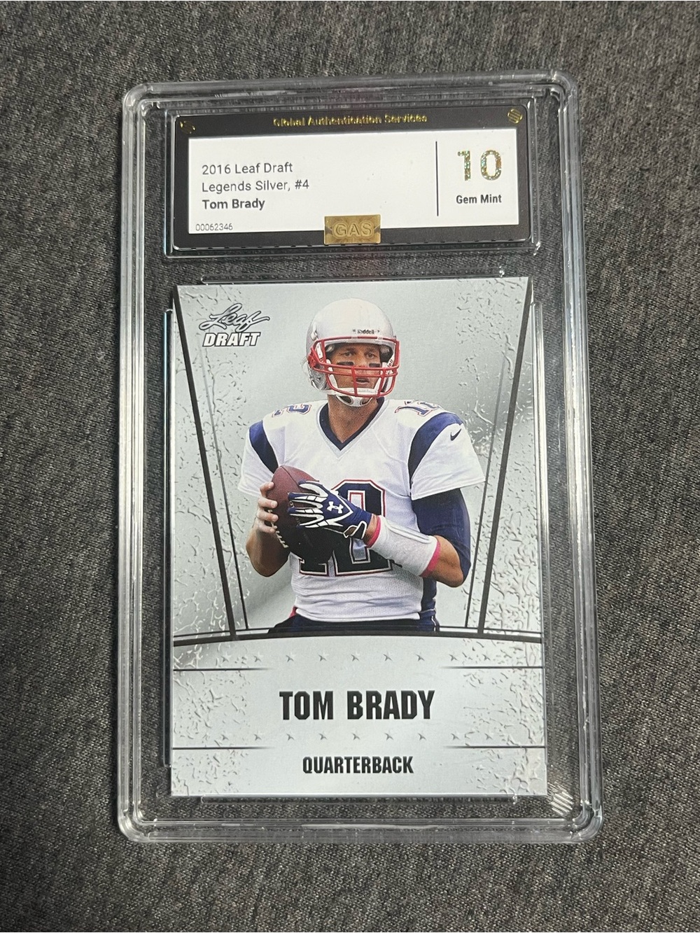 Tom Brady Gas Gem Mint 10 2016 Leaf Special Release ‘Draft Legends’ - Patriots